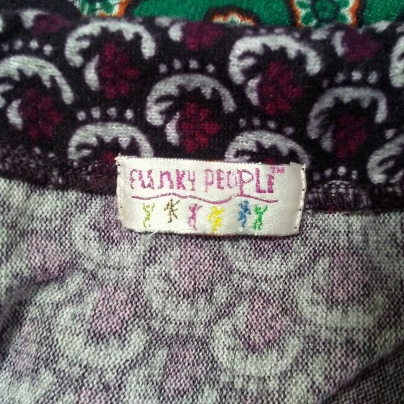 Funky People Purple Green Flare Circle Mini Skirt - Picture 6 of 8